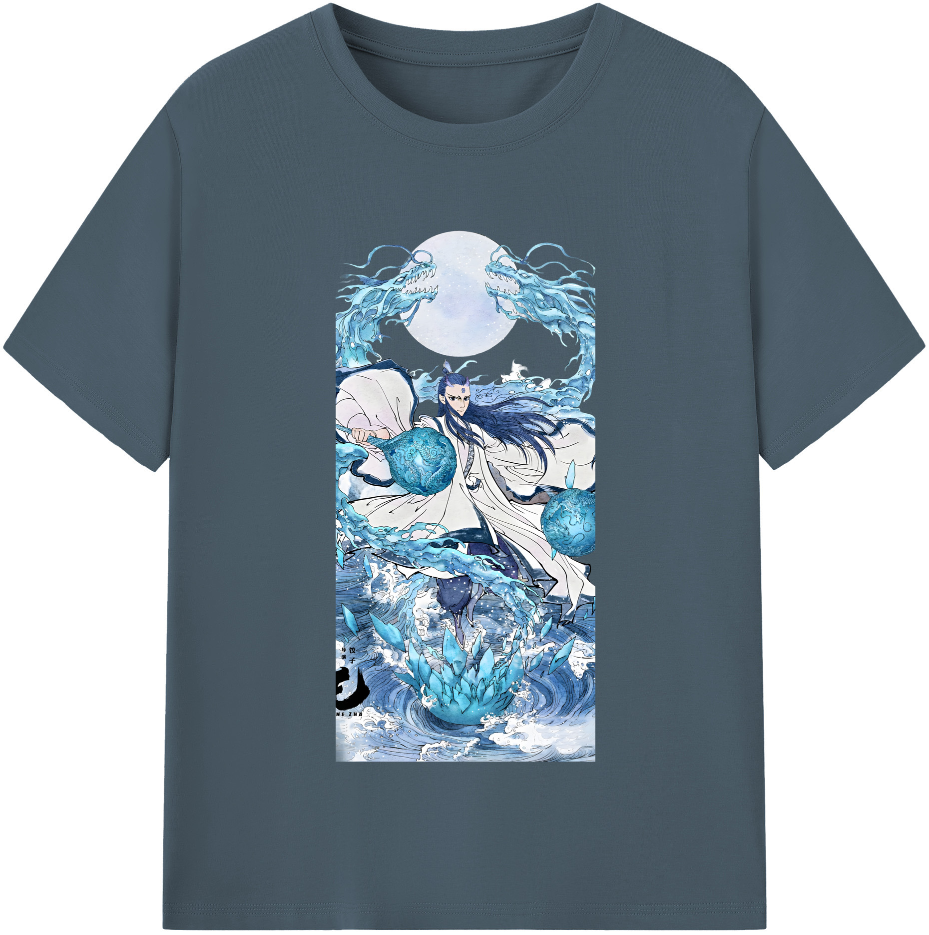 （画像用） Ne Zha 2 ナタ 魔童の大暴れ 綿100％半袖Tシャツ（フロントプリント）